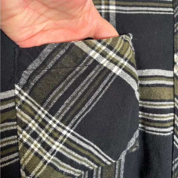 Natural Reflections Black and Olive Plaid Shirt - Picture 3 of 7